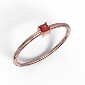 Solid Rose Gold  Princess Minimalist Promise Ring